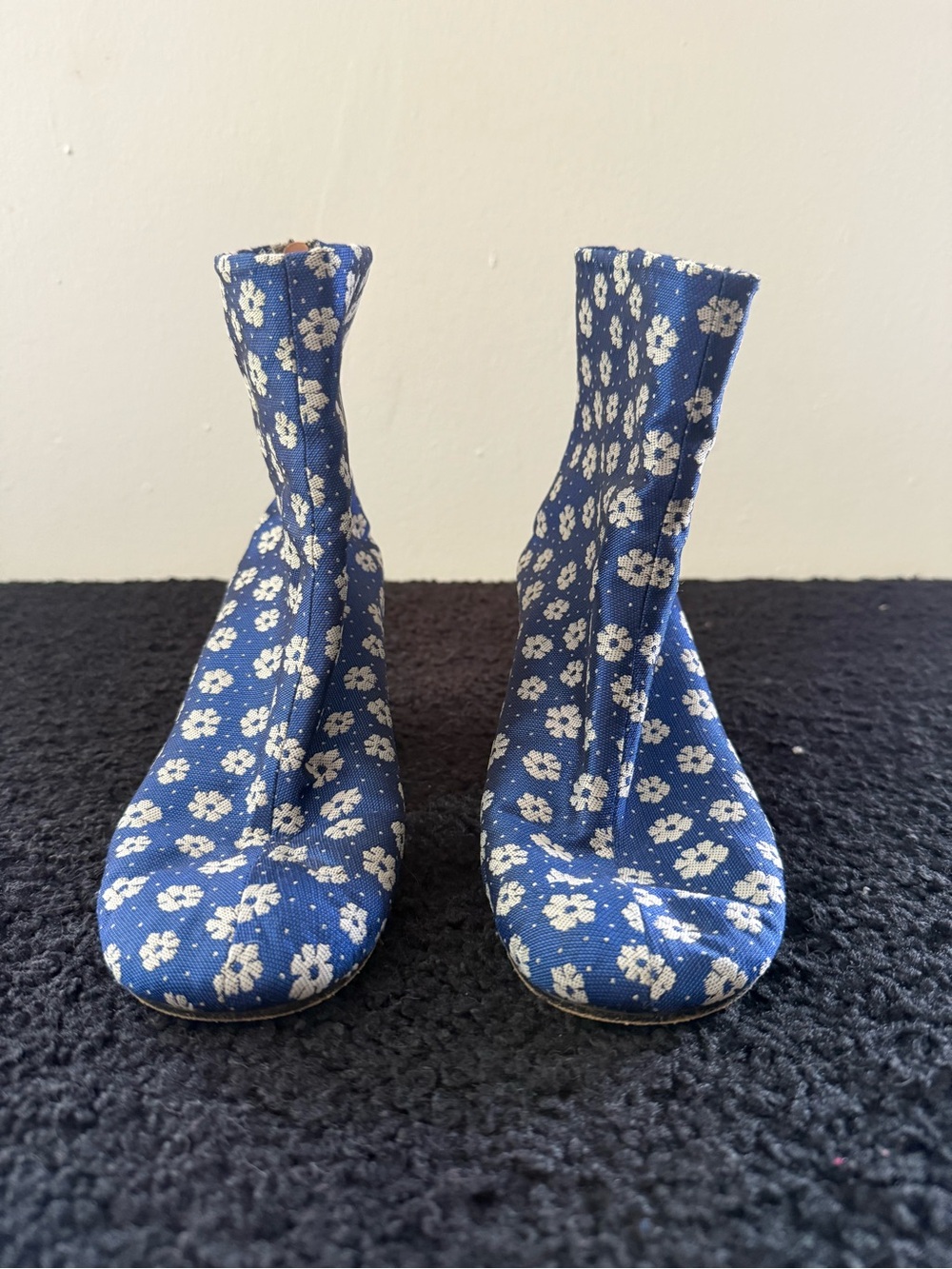 Maison Martin Margiela Blue Floral Ankle Boots